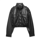 Mrunal Leather Short Jacket