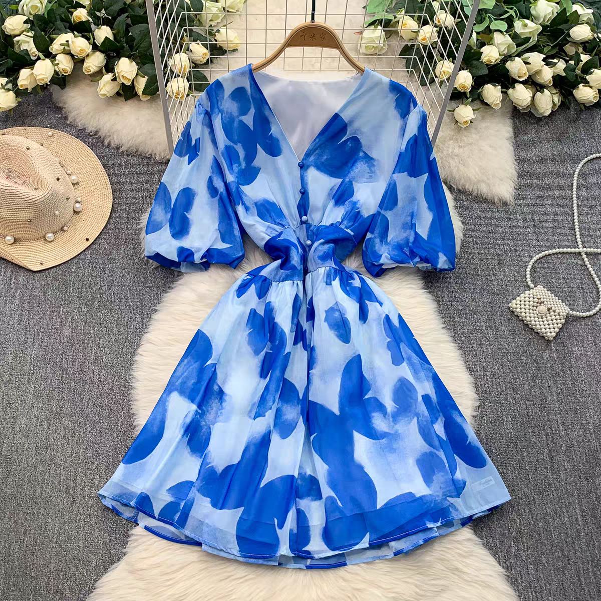 Jeanne Summer V neck Summer Vacation Dress