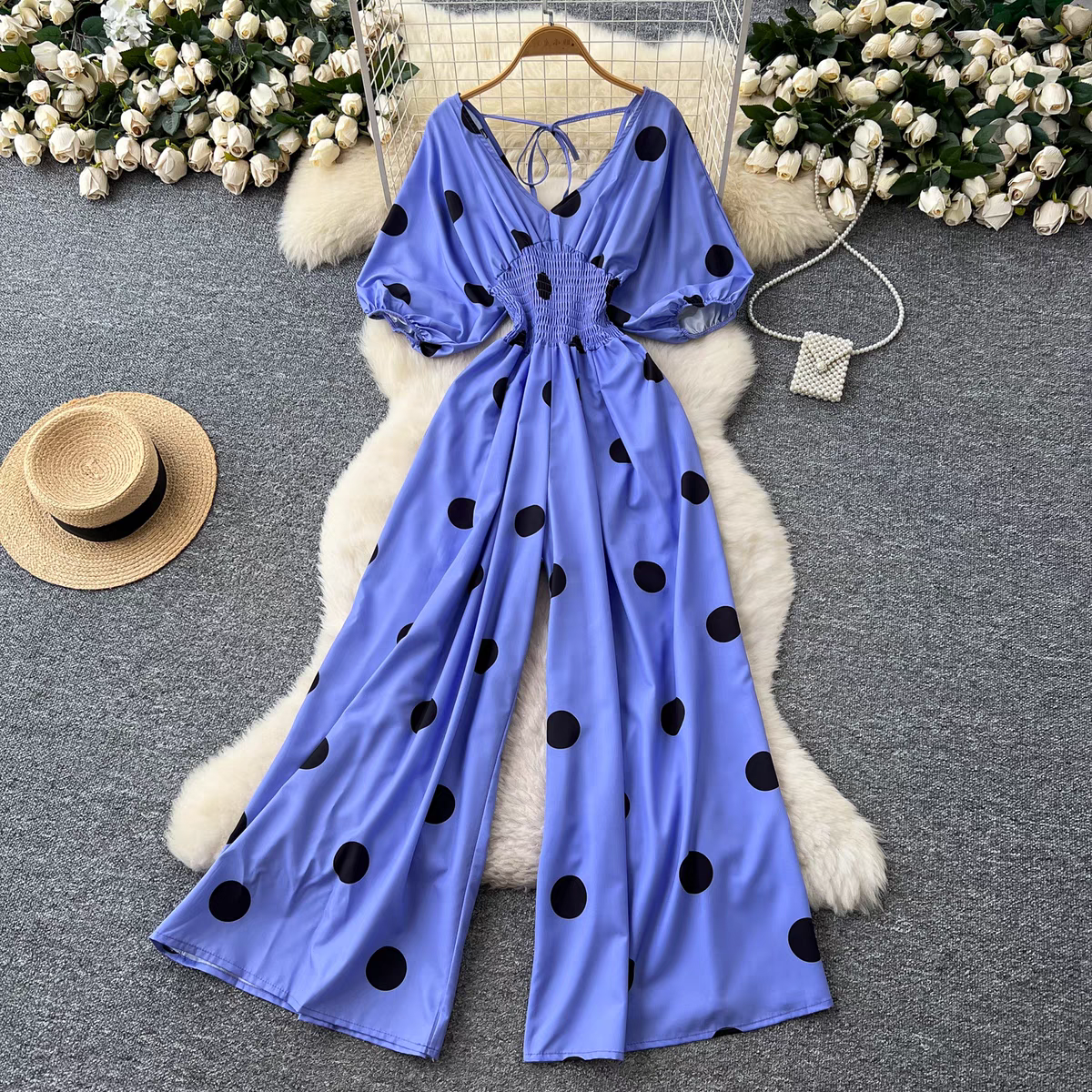 Hilarie Summer Polka Dot Jumpsuit - 24th Spoke