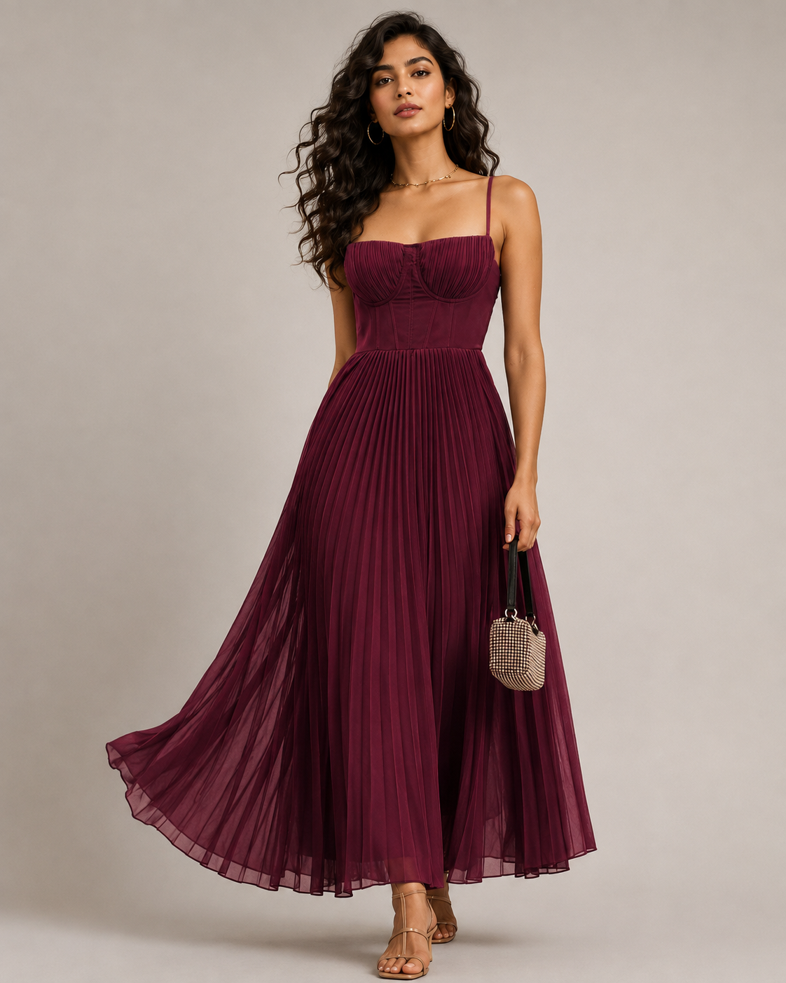 Sweetheart Neck Flowy Slip Maxi Dress