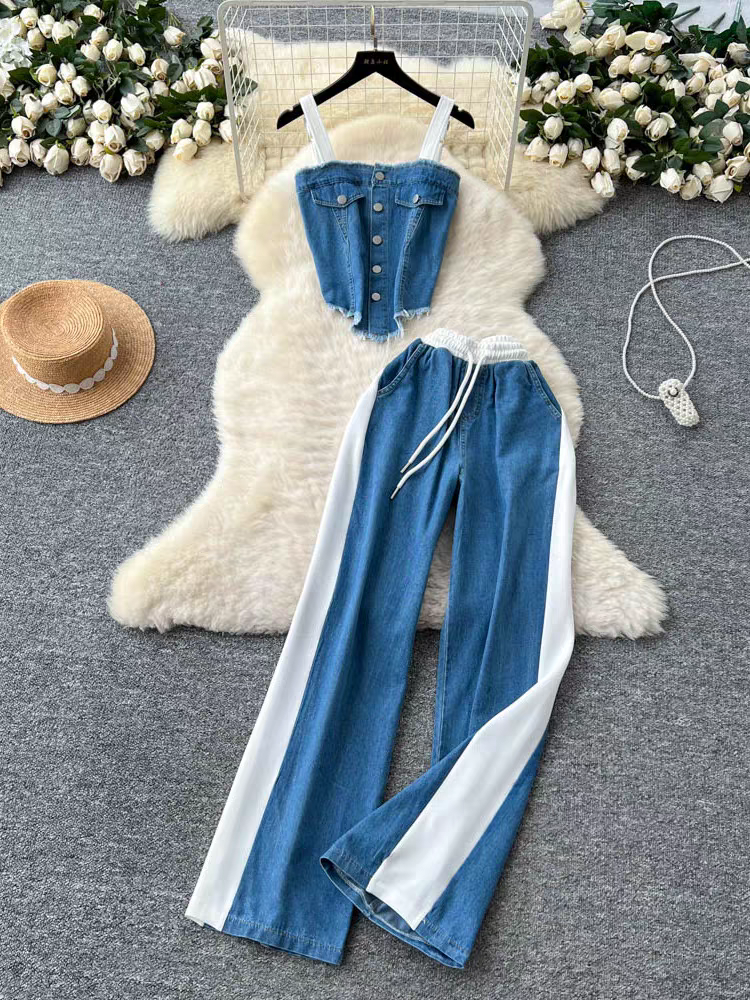 Jessica Summer Denim Two Piece Set - 24th Spoke