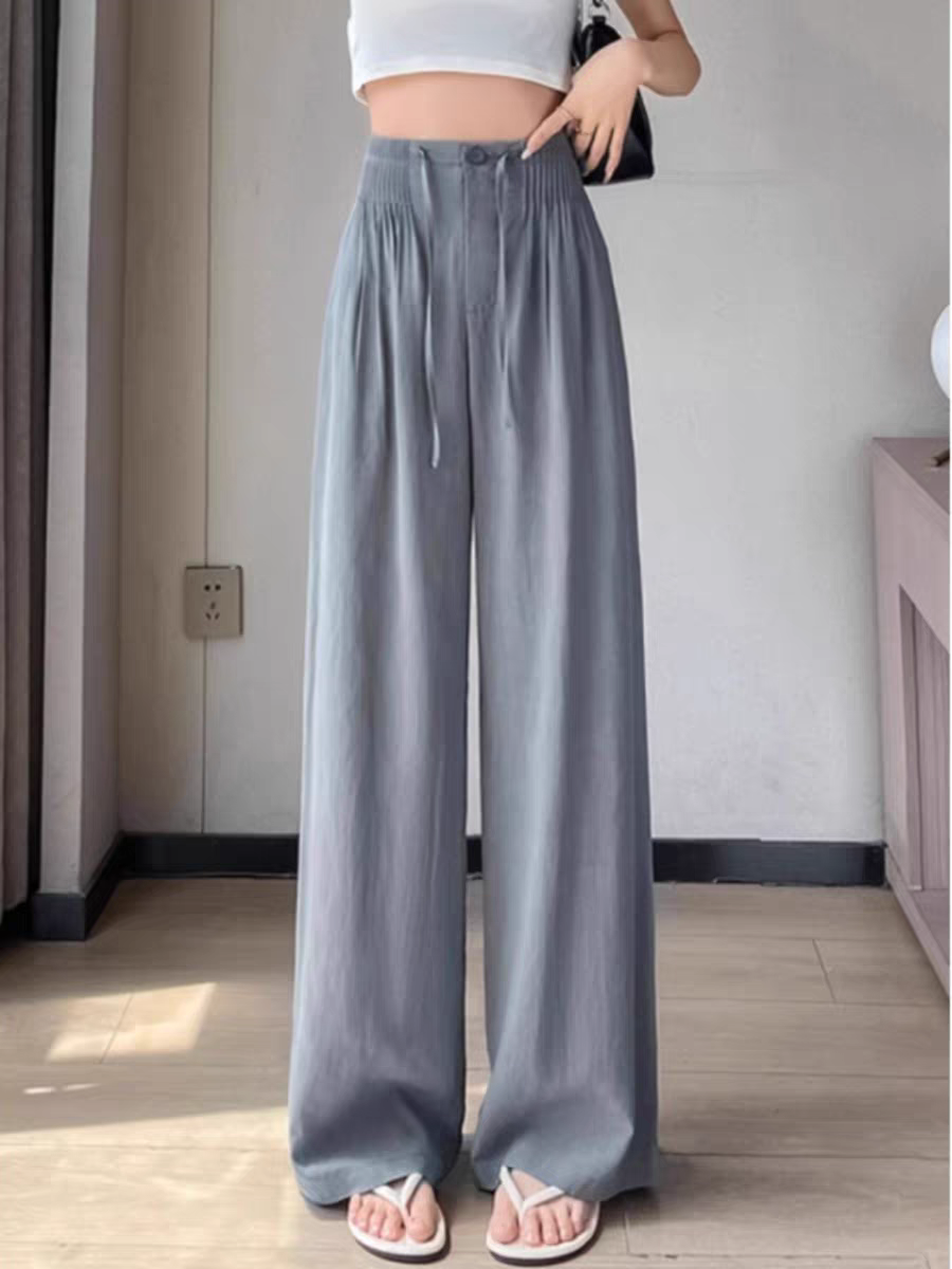 Kate Summer Linen Ice Silk Wide Leg Trousers