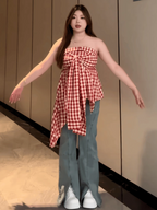 Mrunal Summer Plaid Top