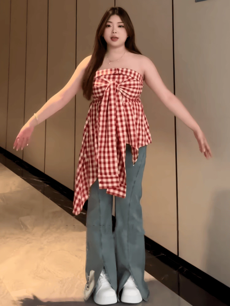 Mrunal Summer Plaid Top