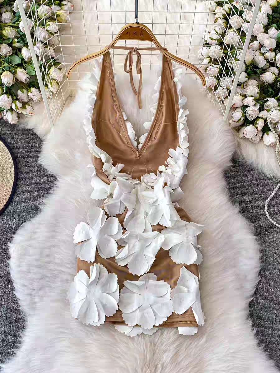 Amanda Summer Halter Vacation Dress