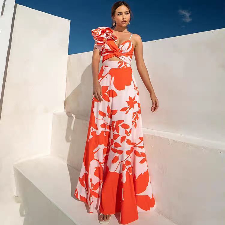 Rihanna Summer Beach Vacation Two Piece Luxury Set