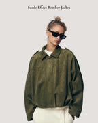 Eva Winter Zara Suede Bomber Jacket