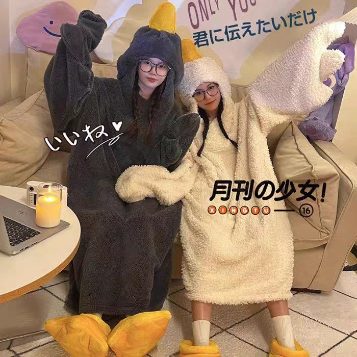 Duck Couple Fleece Winter Dress