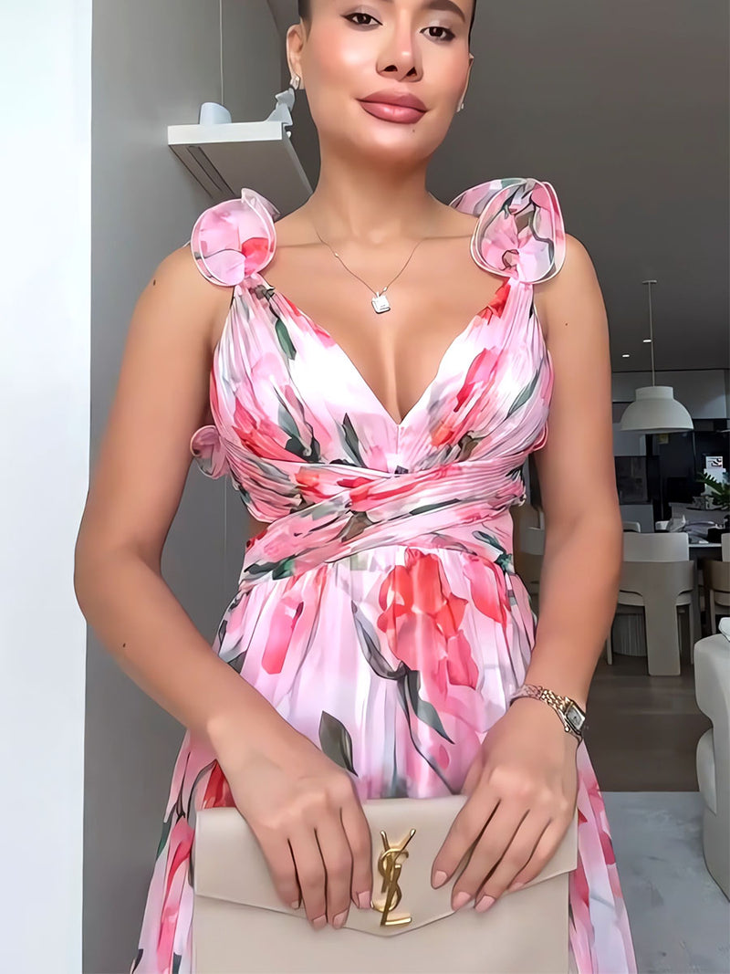 Nicole Summer Luxury Ruffle Party Dress