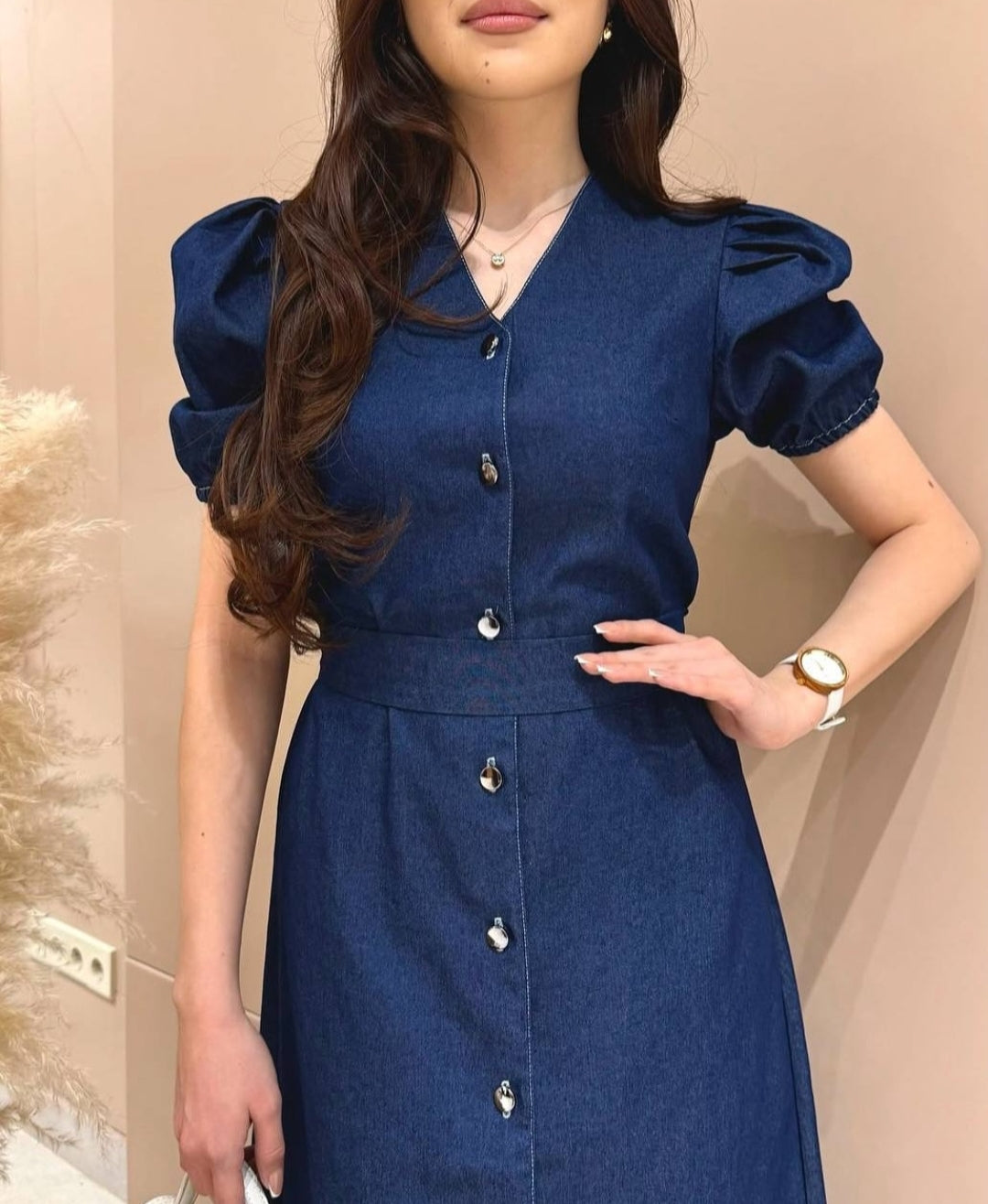 Marie Summer Denim Ruffle Dress - 24th Spoke