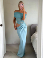 Kirsten Summer Beach Vacation Pleated Wrap Dress