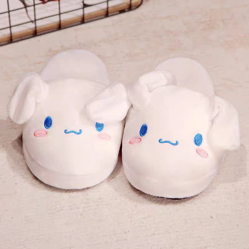 Cute cartoon rabbit slippers with movable ears