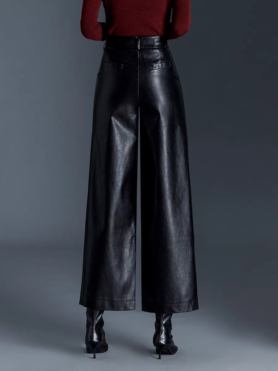 Sandra Winter Fleece Leather Pant