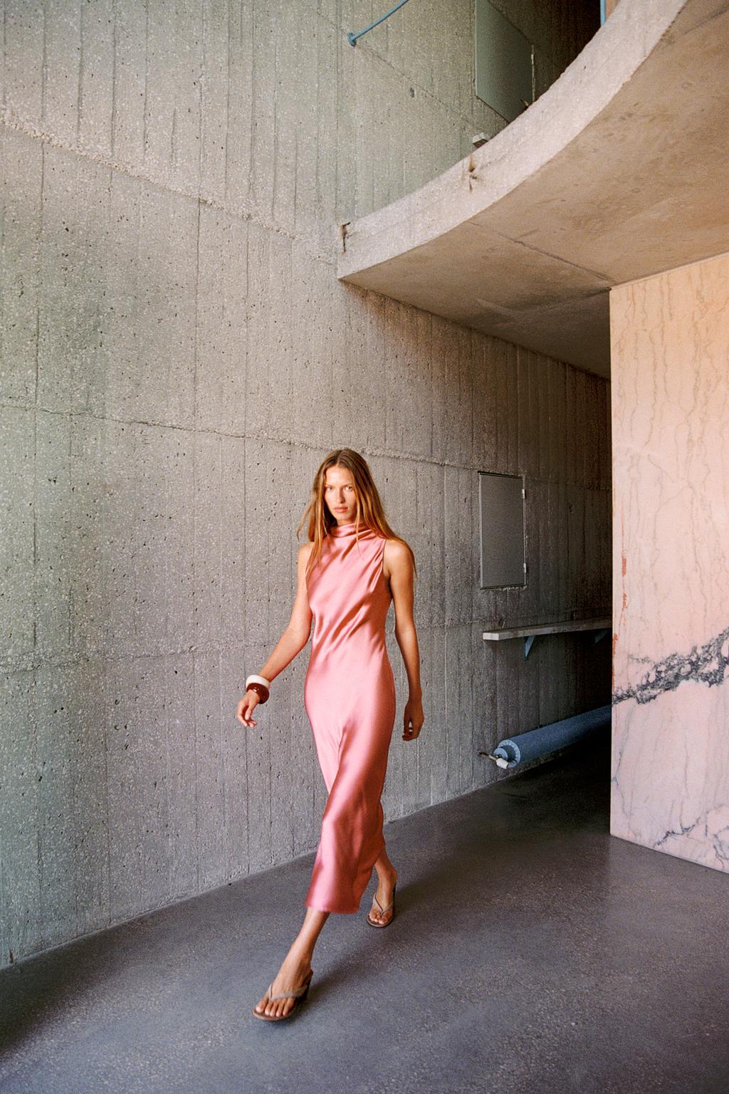 Alison Satin Midi Dress