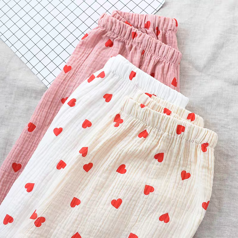 Summer Heart Pure Cotton Pajamas Set