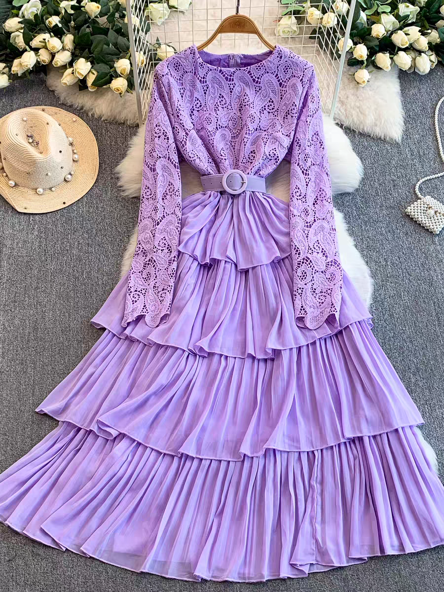 Hannah Long Ruffle Dress