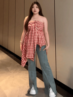 Mrunal Summer Plaid Top