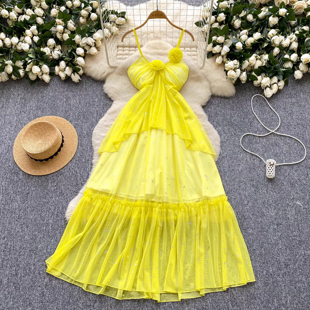 Ana Summer Luxury Mesh Long Dress