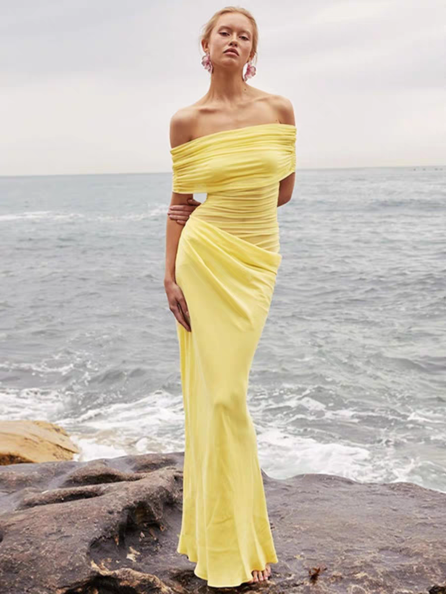 Kirsten Summer Beach Vacation Pleated Wrap Dress