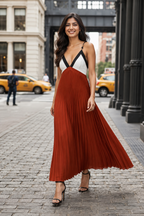 Ashley Summer Beaded Pleated Dress