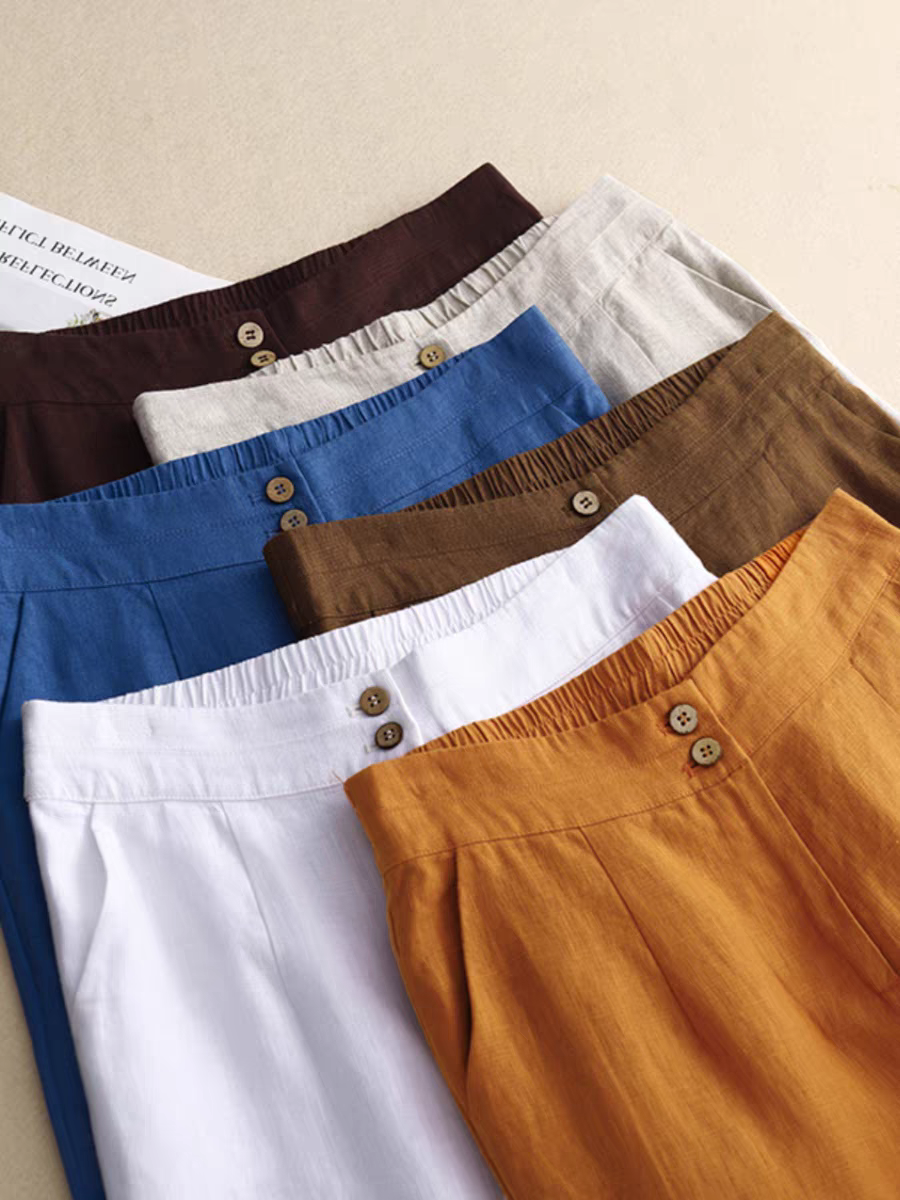 Alyssa Summer Linen Long High Waist Trouser