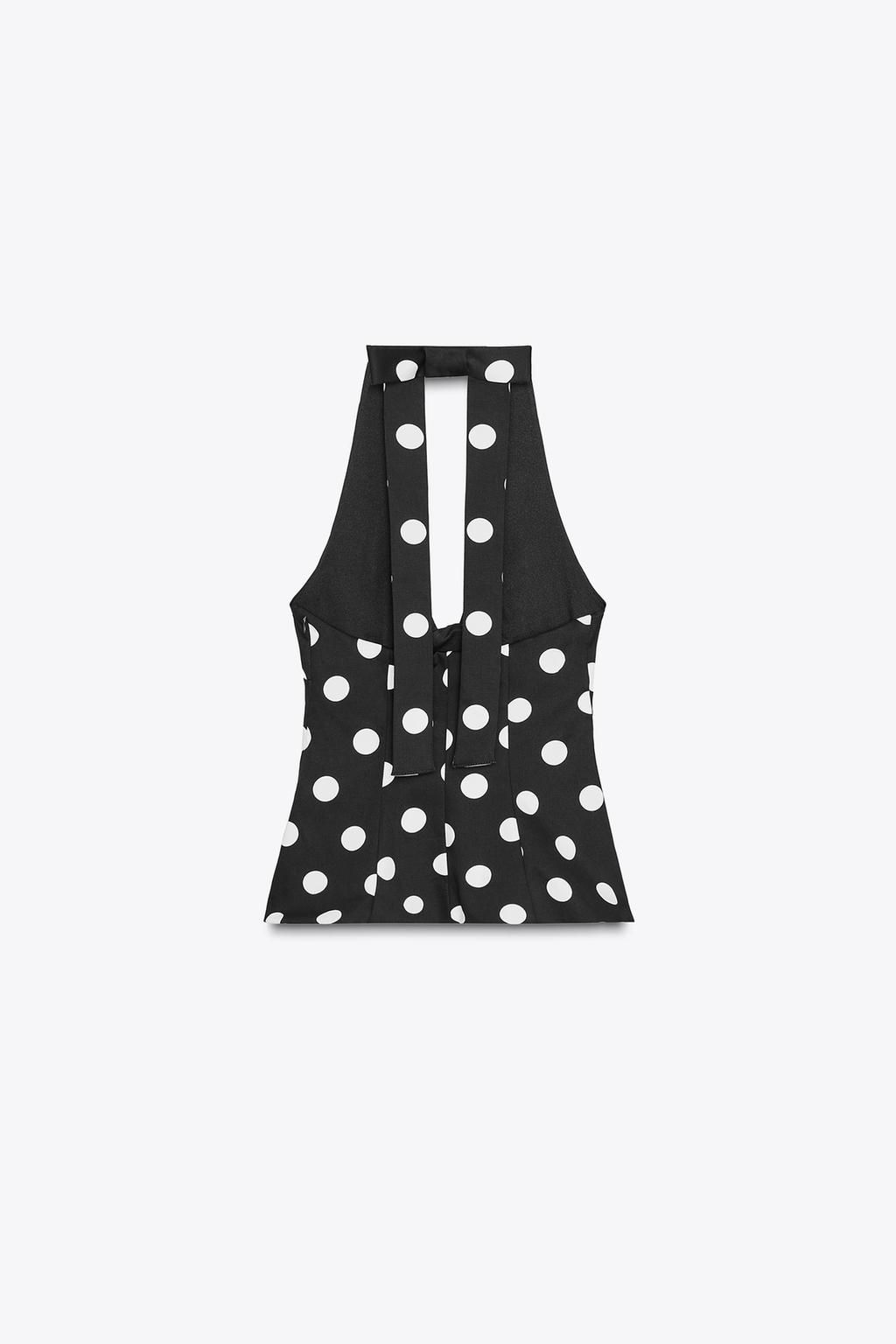 Michaela Zara Summer Halter Neck Polka Top