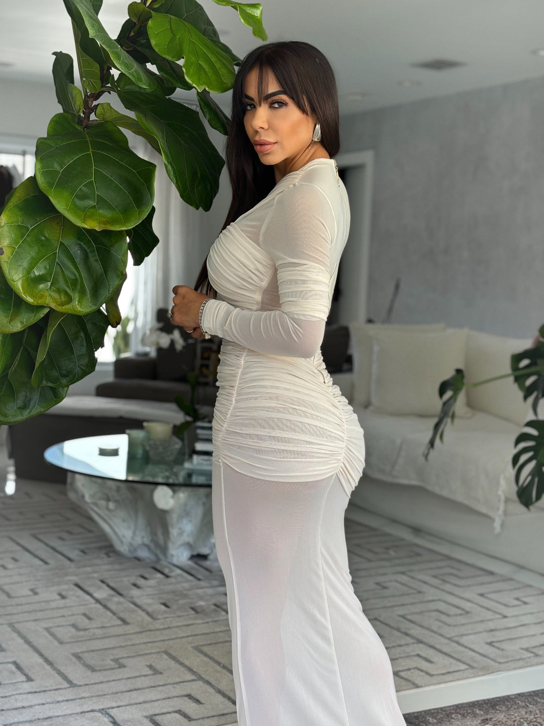 Catherine Summer Mesh Milk Silk Dress