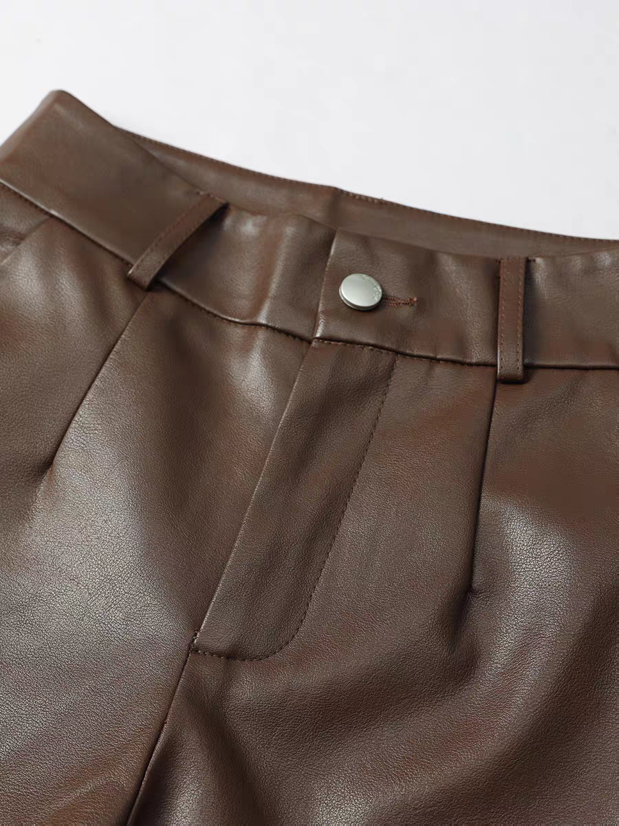 Sandra Winter Fleece Leather Pant