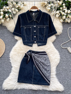 Victoria Summer Denim Two Piece Set