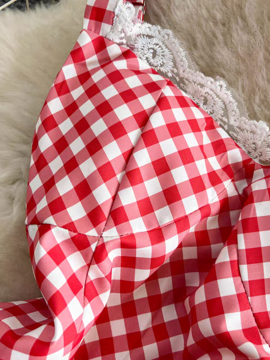 Scarlett Summer Plaid Ruffle Dress