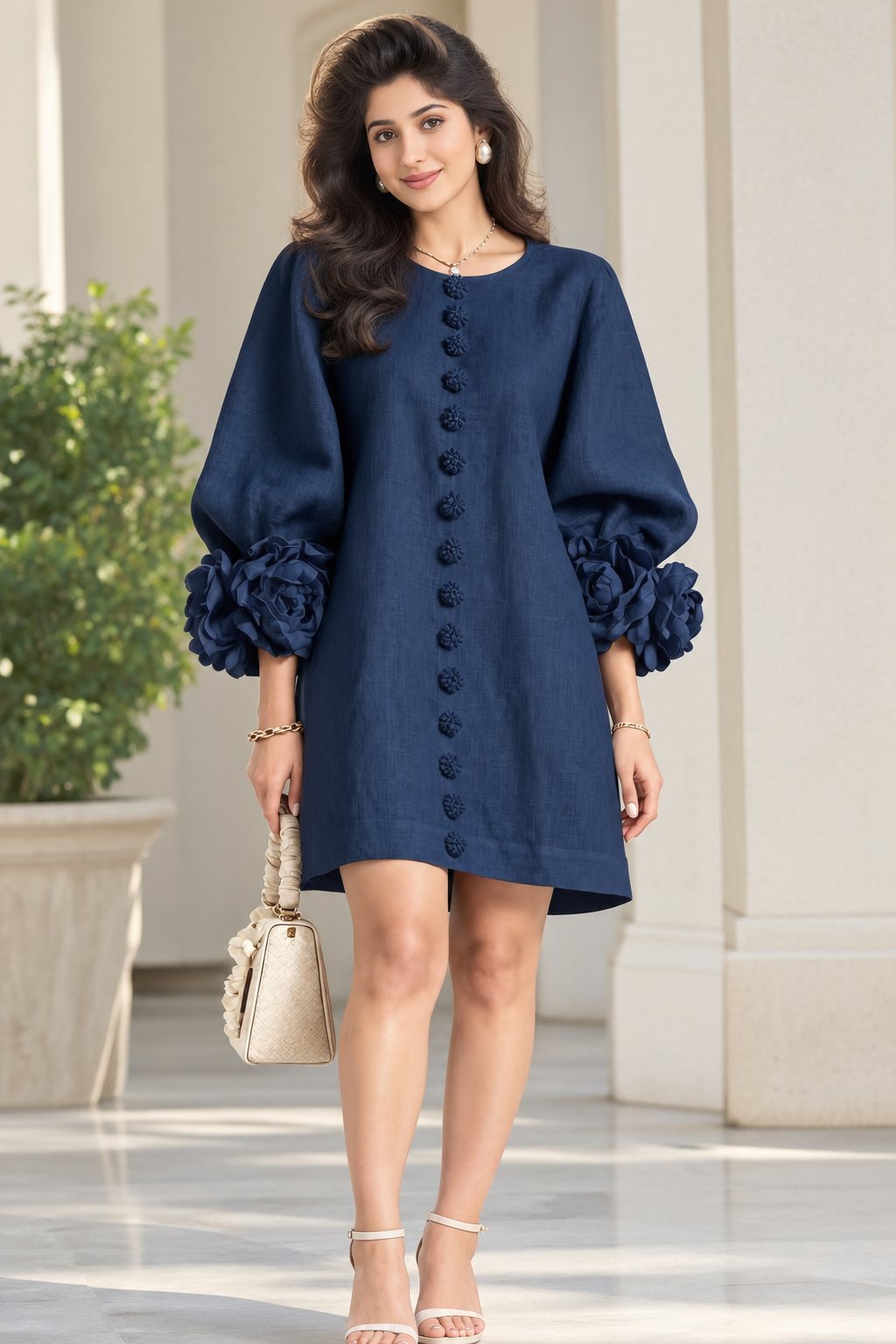 Sharon Floral Cuff Drees