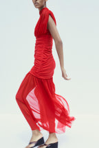 Eva Summer Red  Midi Dress