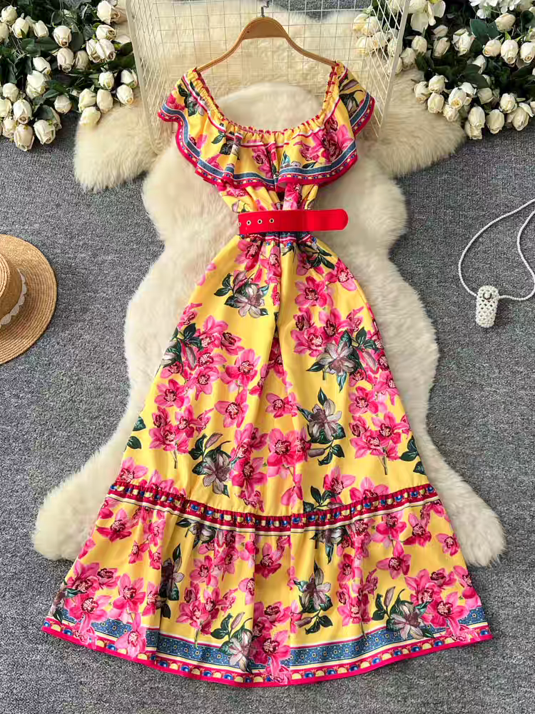 Leona Summer Ruffle Maxi Dress