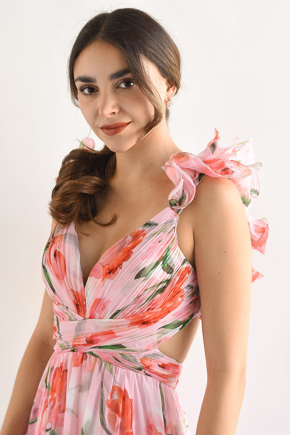 Nicole Summer Luxury Ruffle Party Dress