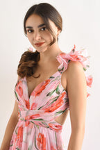 Nicole Summer Luxury Ruffle Party Dress