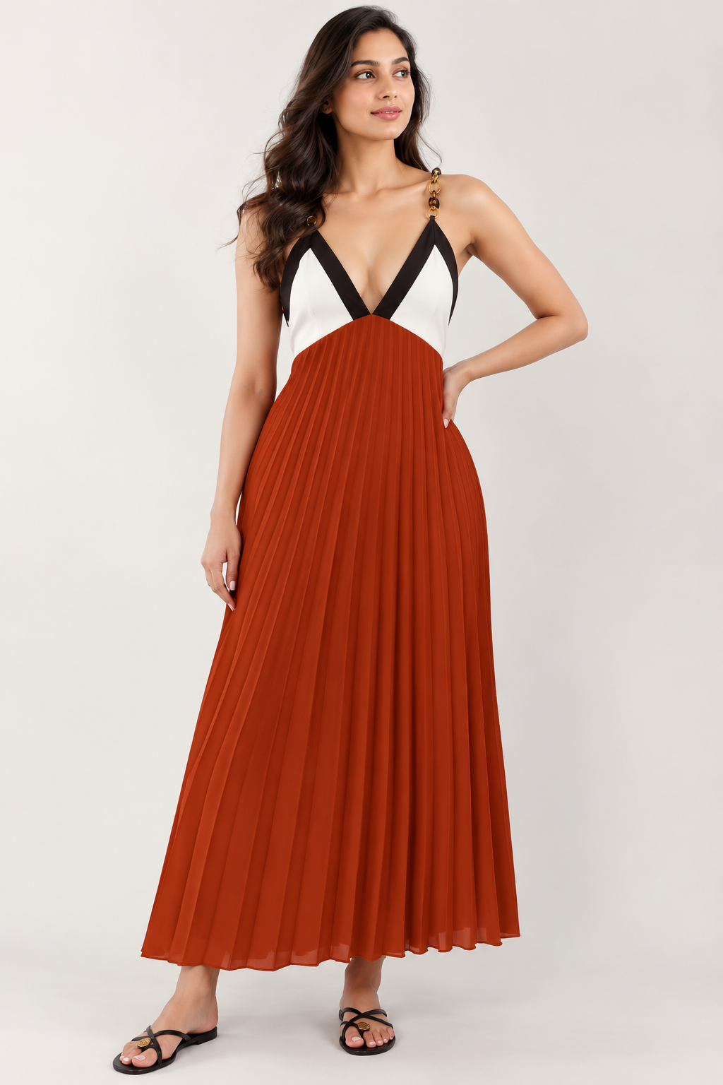 Ashley Summer Beaded Pleated Dress