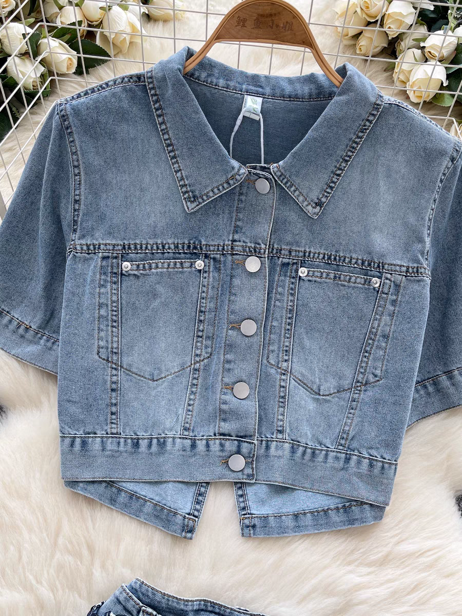 Victoria Summer Denim Two Piece Set