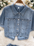 Victoria Summer Denim Two Piece Set