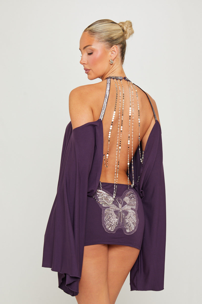 Milena Butterfly Sequins Dress