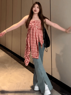 Mrunal Summer Plaid Top