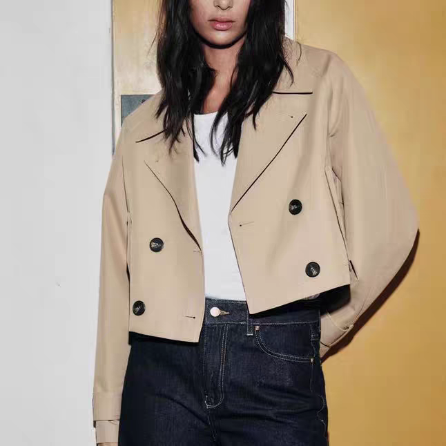 Zara Short Double-Breasted Trench Coat