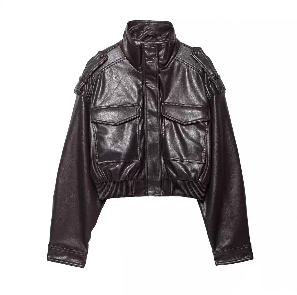 Mrunal Leather Short Jacket