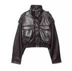 Mrunal Leather Short Jacket