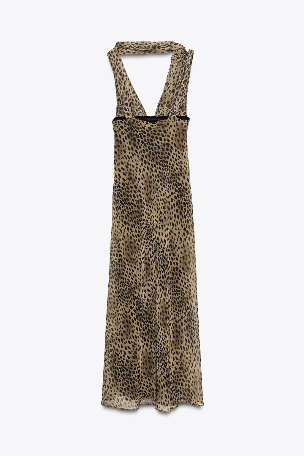 Alyssa Animal Print V Neck Dress