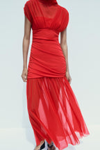 Eva Summer Red  Midi Dress