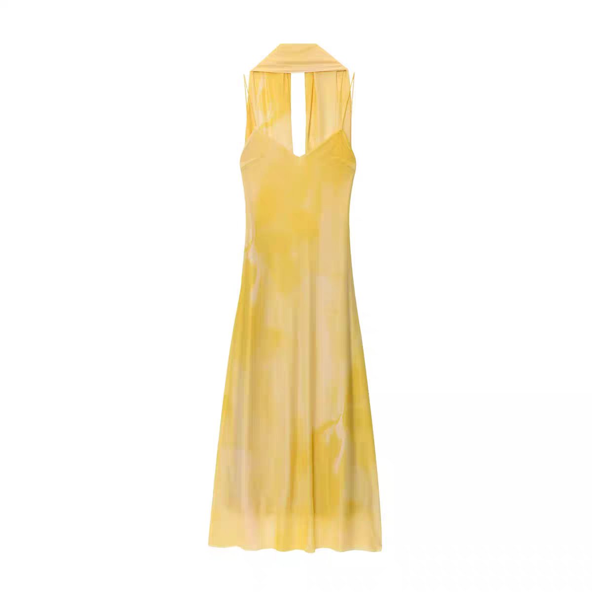 Disha Summer V Neck Dress With Scarf - 24th Spoke