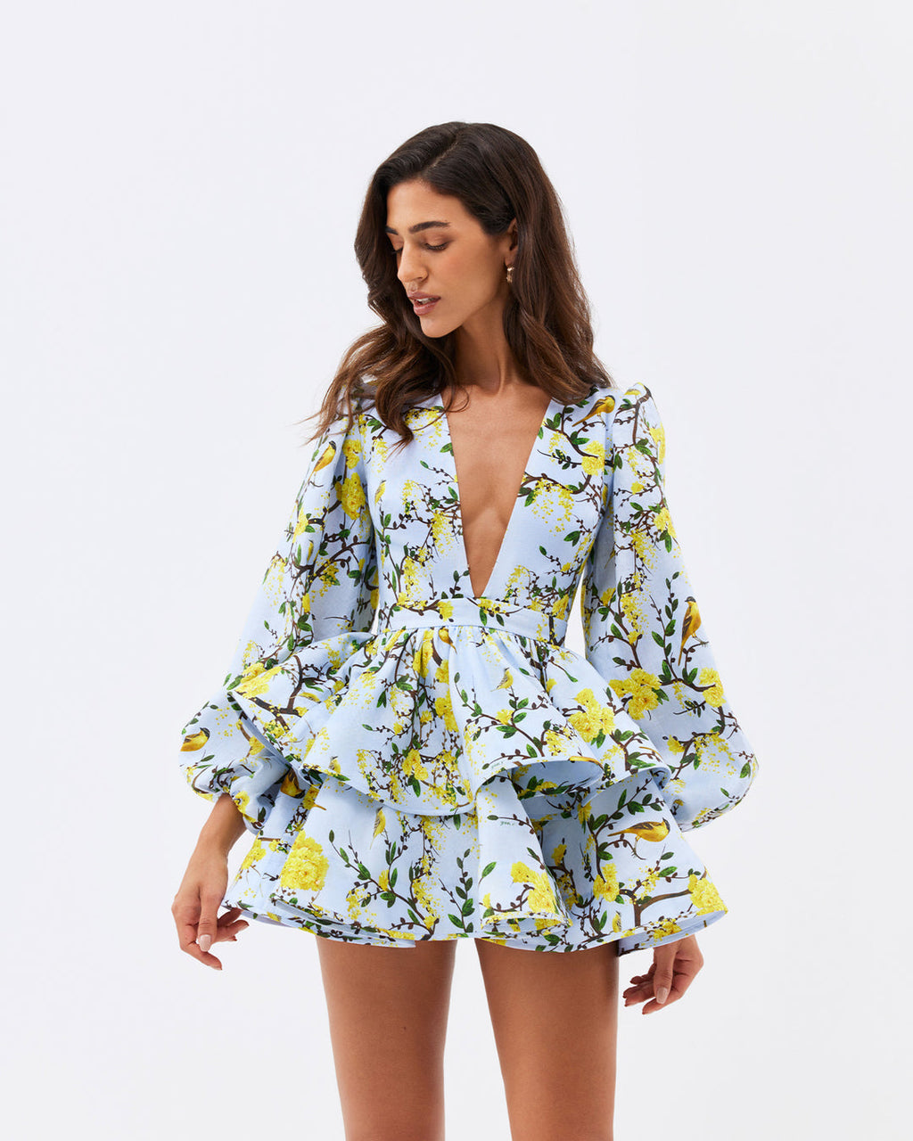 Alison Summer V Neck Puff Sleeves Dress 24th Spoke