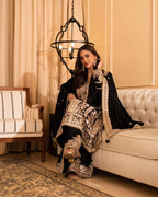 Celebrity Krystal DSouza Black Ready to wear georgette Suit set