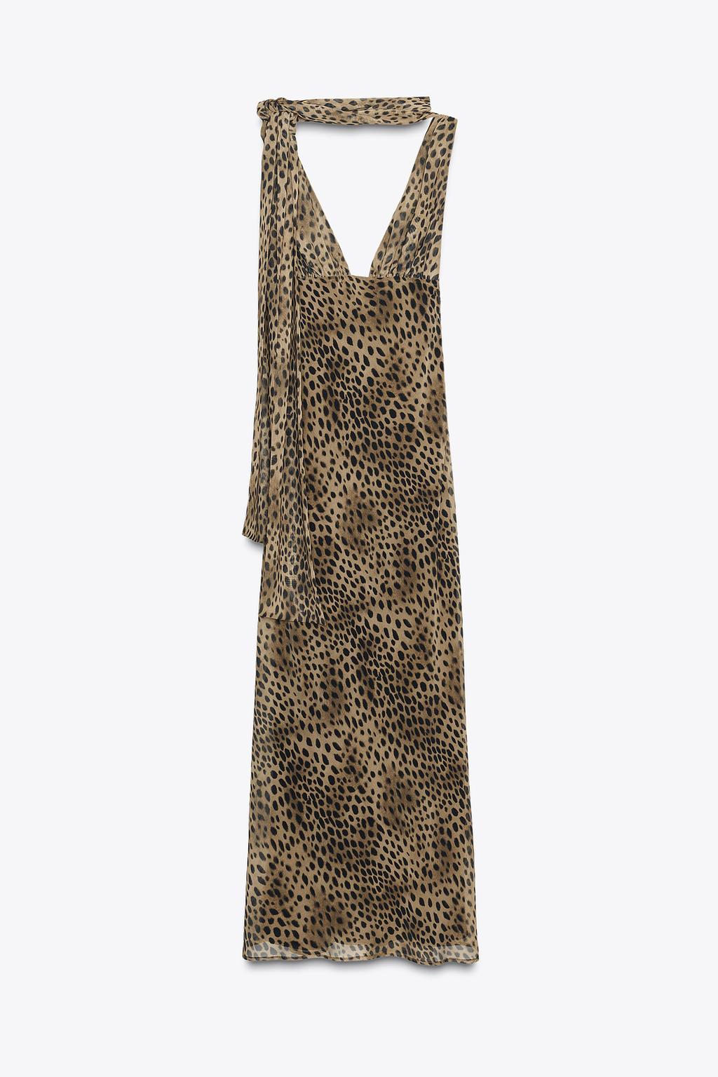 Alyssa Animal Print V Neck Dress