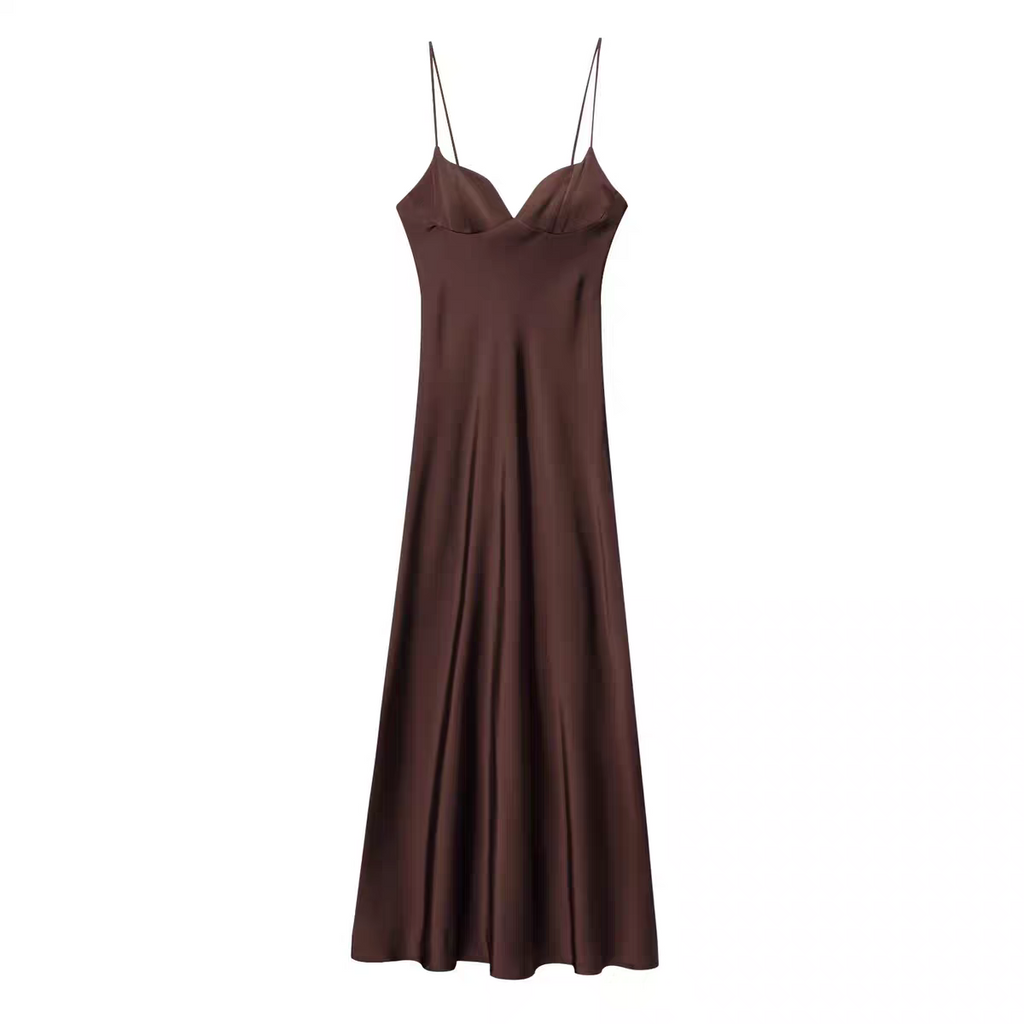 Claire Zara Satin Summer Long Dress
